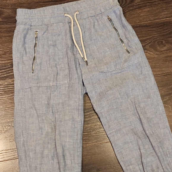 ❤️ ATHLETA CABO LINEN HIGH RISE JOGGER PANTS, CHAMBRAY BLUE, 0 (25) - Picture 6 of 12